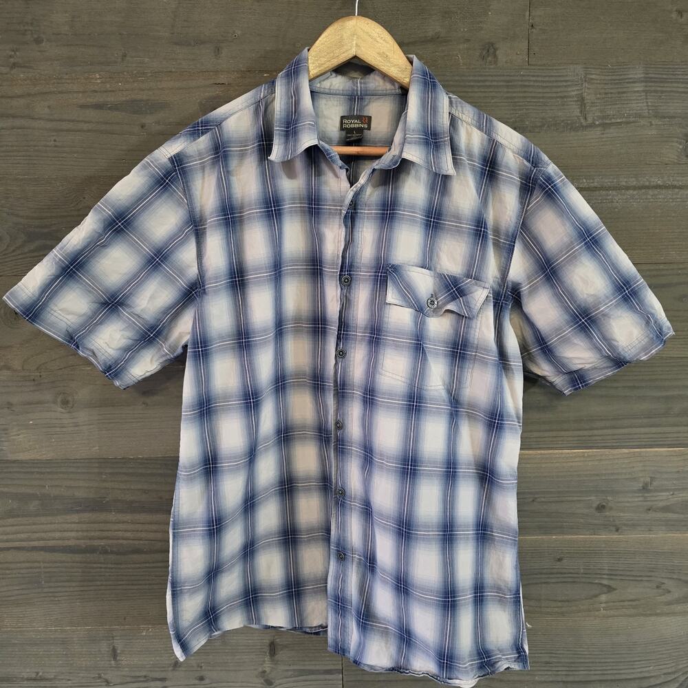 Royal Robbins Contemporary Fit Flannel Shirt Men’s L Plaid Button Up Shirt